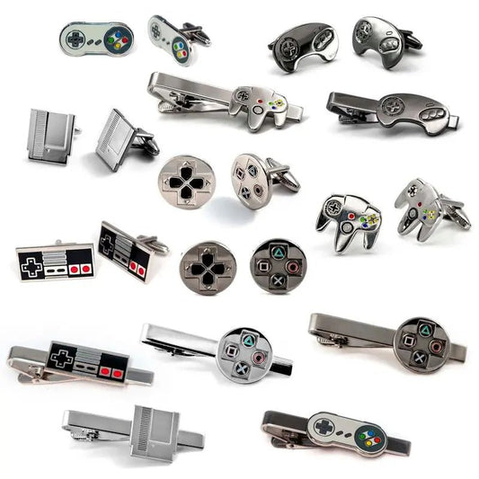 Retro Game Controller Cufflinks, Classic NES Gaming Tie Clip, Men'S JeIntroducing our Retro Gaming Controller Cufflinks and Tie Clip Sets, a nostalgic accessory for gamers and retro enthusiasts alike! Whether you're gearing up for a foNovaCartNovacartRetro Game Controller