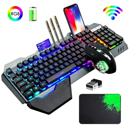 RGB Backlit Wireless Gaming Keyboard and Mouse Combo - Rechargeable, MAre you a passionate gamer seeking an edge in your gaming adventures? Look no further! Our RGB Backlit Wireless Gaming Keyboard and Mouse Combo is designed to take yNovaCartNovacartRGB Backlit Wireless Gaming Keyboard