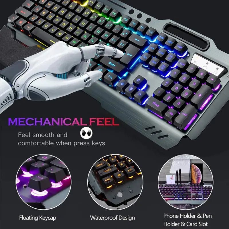 RGB Backlit Wireless Gaming Keyboard and Mouse Combo - Rechargeable, MAre you a passionate gamer seeking an edge in your gaming adventures? Look no further! Our RGB Backlit Wireless Gaming Keyboard and Mouse Combo is designed to take yNovaCartNovacartRGB Backlit Wireless Gaming Keyboard