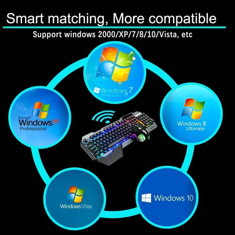 RGB Backlit Wireless Gaming Keyboard and Mouse Combo - Rechargeable, MAre you a passionate gamer seeking an edge in your gaming adventures? Look no further! Our RGB Backlit Wireless Gaming Keyboard and Mouse Combo is designed to take yNovaCartNovacartRGB Backlit Wireless Gaming Keyboard
