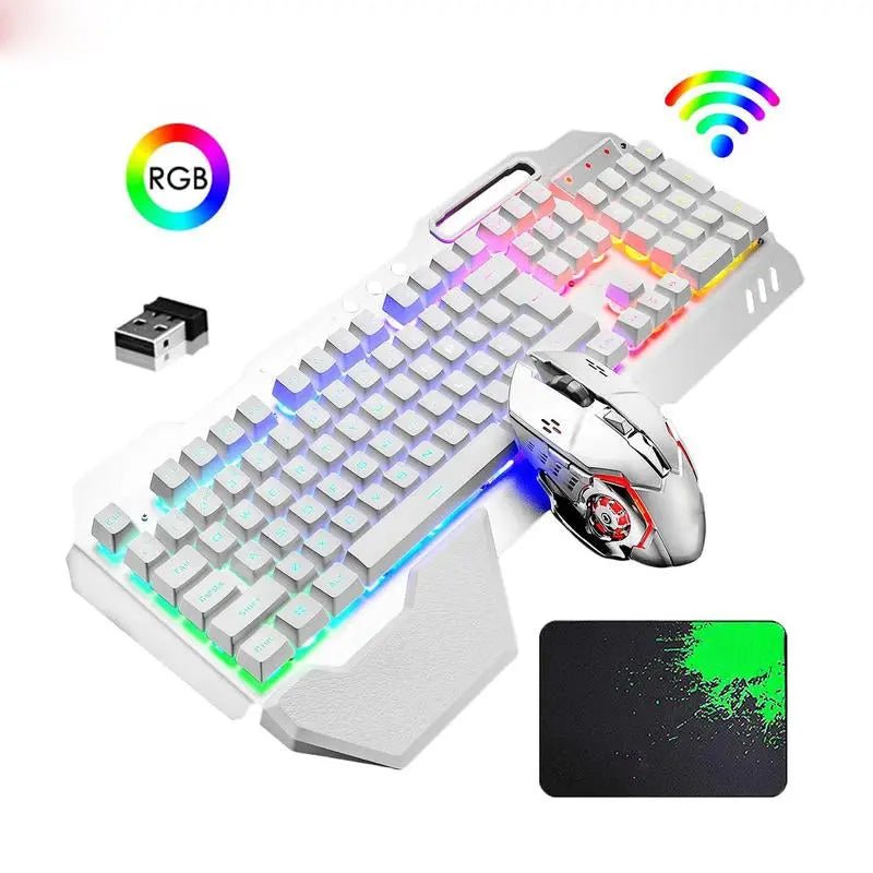 RGB Backlit Wireless Gaming Keyboard and Mouse Combo - Rechargeable, MAre you a passionate gamer seeking an edge in your gaming adventures? Look no further! Our RGB Backlit Wireless Gaming Keyboard and Mouse Combo is designed to take yNovaCartNovacartRGB Backlit Wireless Gaming Keyboard