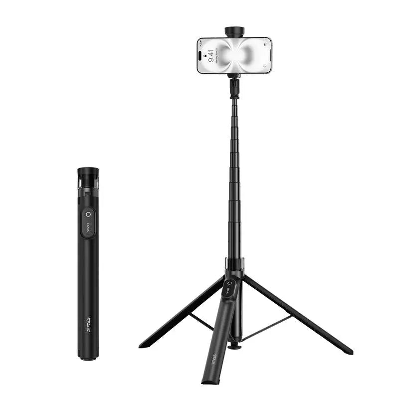 SEAJIC Automatic Tripod for Iphone, 66"Phone Tripod Selfie Stick for CThe world's first tripod that automatically pops open when placed on the ground!
This is a brand-new upgrade of the world's first stand that automatically pops open NovaCartNovacartAutomatic Tripod for Iphone