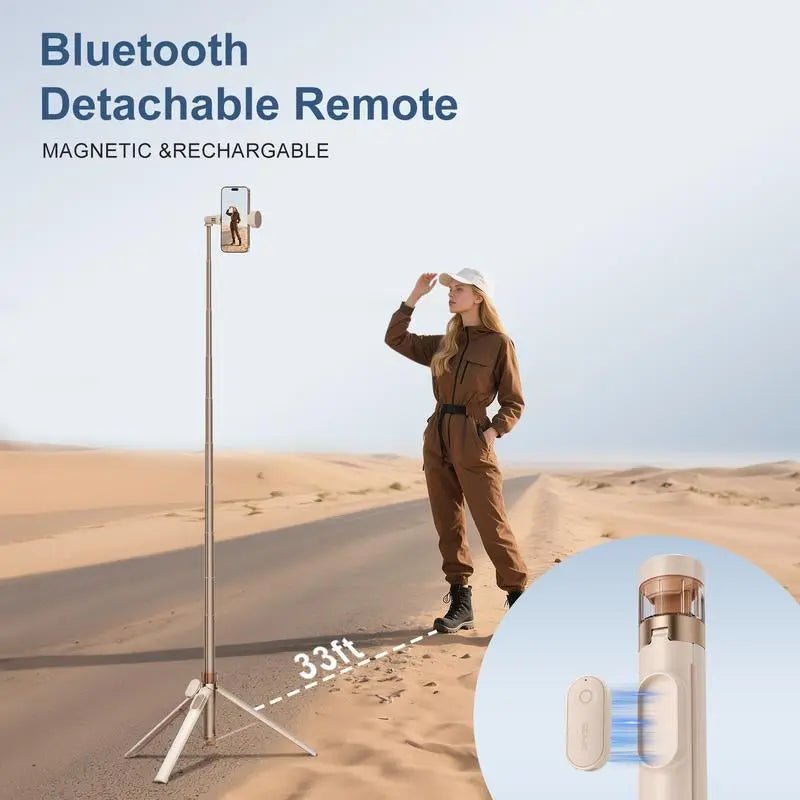 SEAJIC Automatic Tripod for Iphone, 66"Phone Tripod Selfie Stick for CThe world's first tripod that automatically pops open when placed on the ground!
This is a brand-new upgrade of the world's first stand that automatically pops open NovaCartNovacartAutomatic Tripod for Iphone
