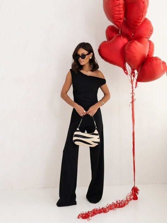 Sexy Jumpsuits For Women Falling Straps Business Rompers Elegant Straight Long Pants Rompers Fastened With A Zipper On The Side. - Novacart