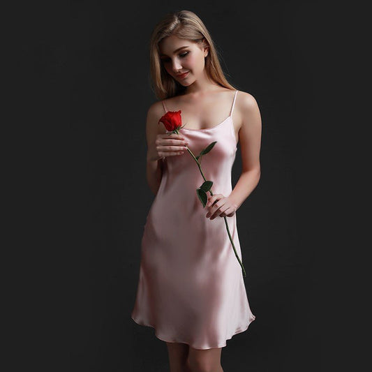 Silk silk pajamas women summer suspenders nightdress - Novacart