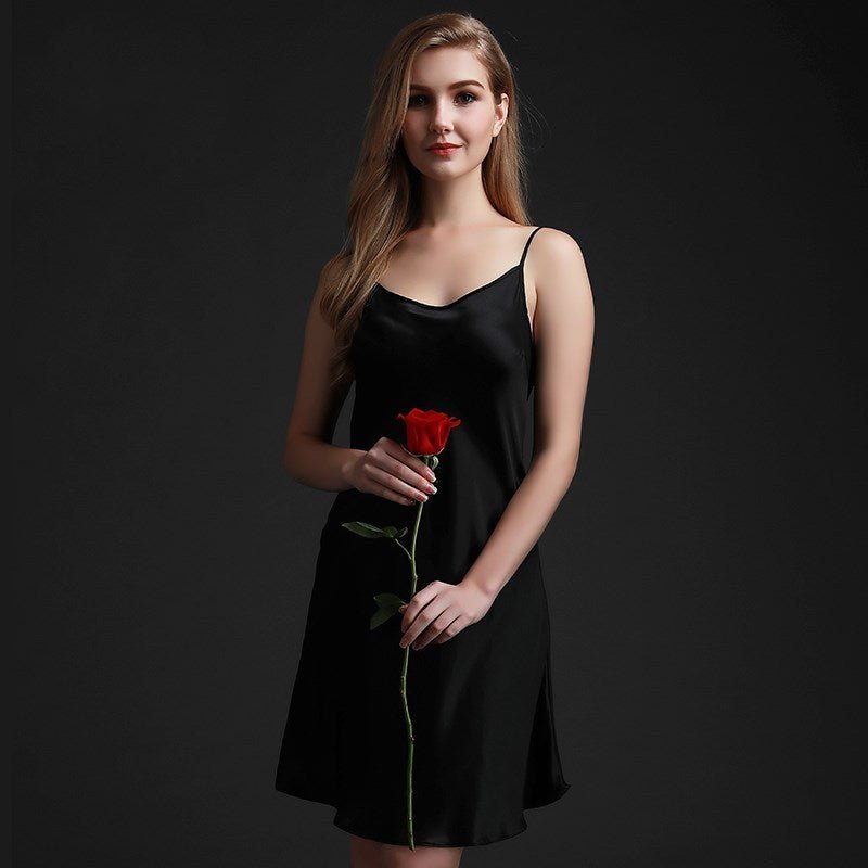 Silk silk pajamas women summer suspenders nightdress - Novacart