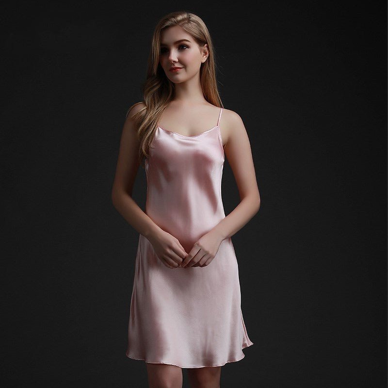 Silk silk pajamas women summer suspenders nightdress - Novacart