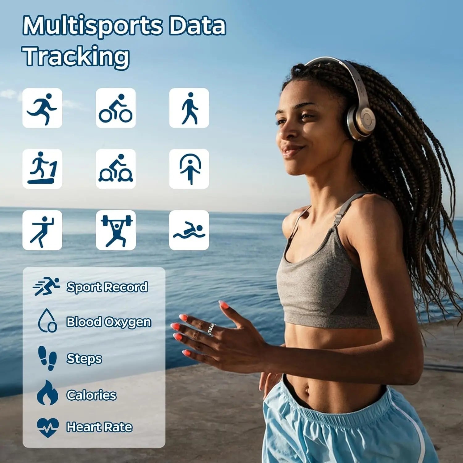 Smart Ring Health Tracker, Sleep Tracker Ring with Heart Rate, WaterprComprehensive Health Monitoring: This smart ring tracks essential health metrics including sleep patterns, activity levels, heart rate, oximetry and calories burned celestauraNovacartSmart Ring Health Tracker
