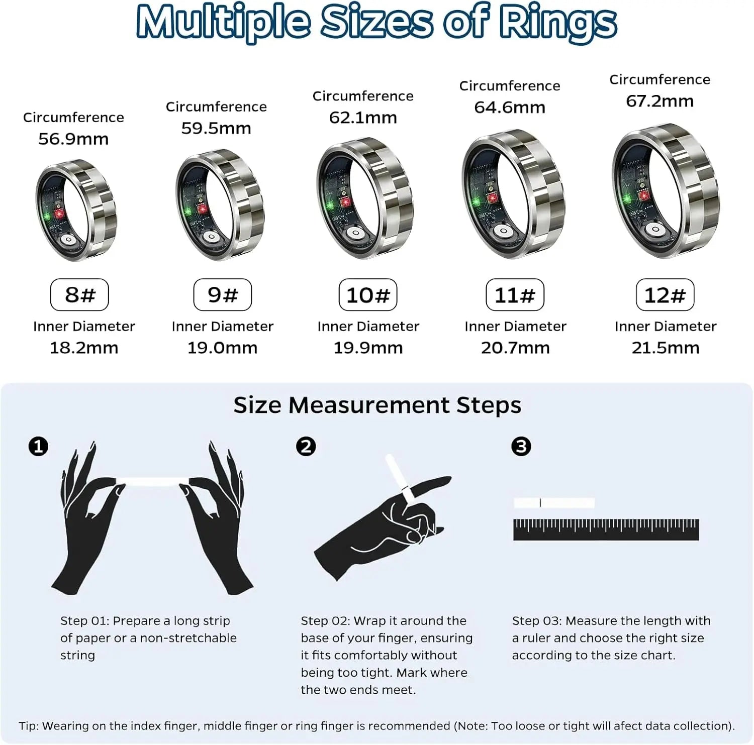 Smart Ring Health Tracker, Sleep Tracker Ring with Heart Rate, WaterprComprehensive Health Monitoring: This smart ring tracks essential health metrics including sleep patterns, activity levels, heart rate, oximetry and calories burned celestauraNovacartSmart Ring Health Tracker