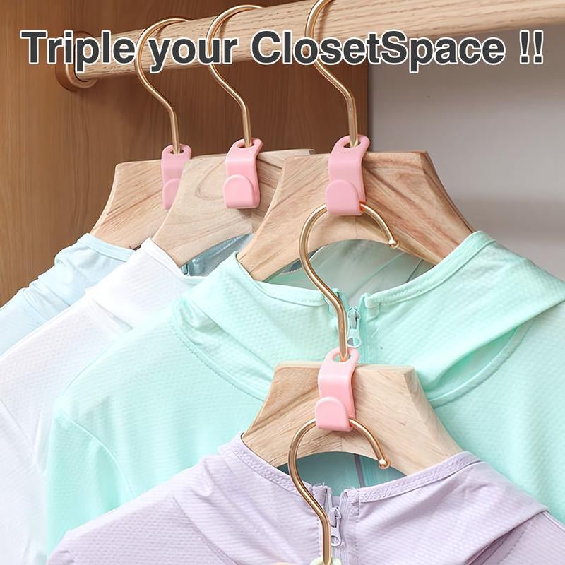 Space Saving Hangers Connector Hooks 20 Counts, High Load - Bearing Clothes Hanger Connector Hooks, Hooks for Hangers, Random Colors - Novacart