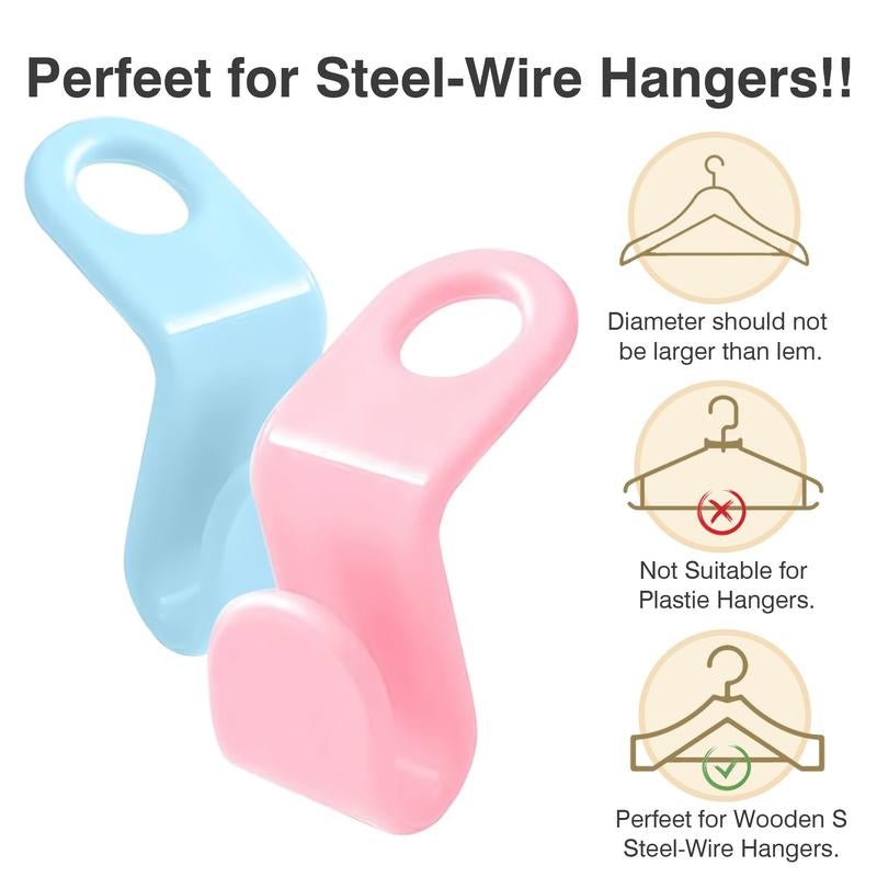 Space Saving Hangers Connector Hooks 20 Counts, High Load - Bearing Clothes Hanger Connector Hooks, Hooks for Hangers, Random Colors - Novacart