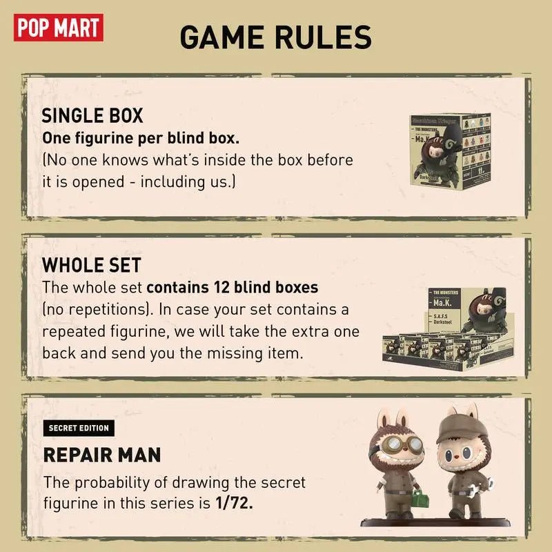 THE MONSTERS × Kow Yokoyama Ma.K. Series, Blind BoxExplore the Fascinating World of Monsters in the Kow Yokoyama Ma.K. Series


Designer: POP MART
Release Date: April, 2023
Material: ABS/PVC
Manufacturer recommended NovaCartNovacartKow Yokoyama Ma.K. Series