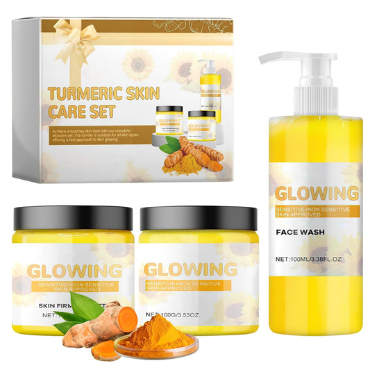 Turmeric Combo Skincare Set, 3 in 1 All Natural Scrub, Butter and Face Wash for Exfoliation and Deep Hydration, All Skin Types, 2 Items - Novacart