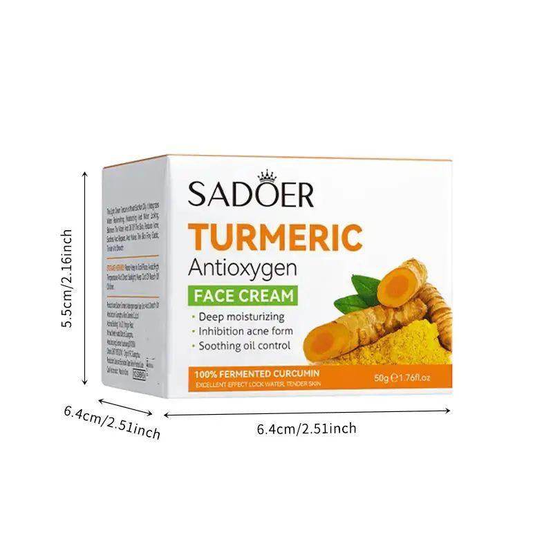 Turmeric Face Cream, Moisturizing Face Cream, Hydrating Nourishing Brightening Face Cream, Face Lotion for Women and Men, Hydrating Serum for Face, Daily Skin Care Product, Face Moisturizer, Smooth, Hydrate Face Care Products - Novacart