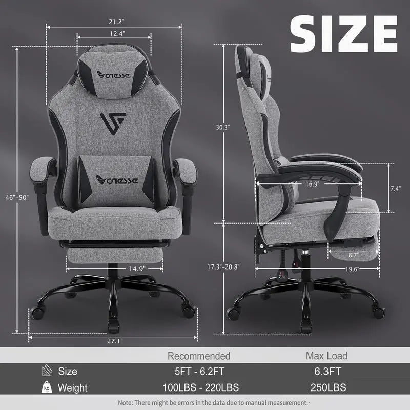 Vonesse Gaming Chair, Computer Chair Fabric with Pocket Spring CushionAbout this item

Fabric Gaming Chair with Highly Breathable properties:The surface of the Vonesse gaming chair is covered with a layer of soft and breathable fabric.NovaCartNovacartVonesse Gaming Chair