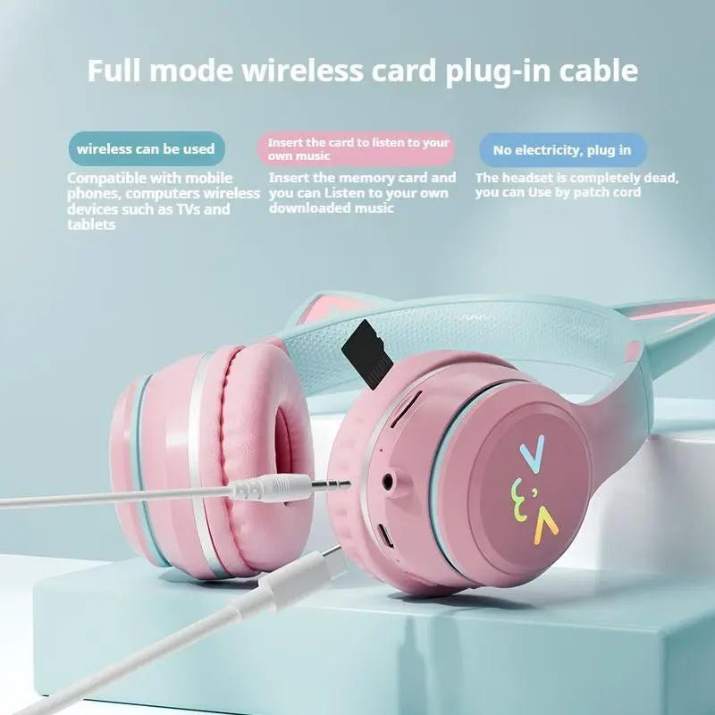 Wireless Headphones, Cat Ear Design Headphone with Built-In MicrophoneNovaCartNovacartWireless Headphones