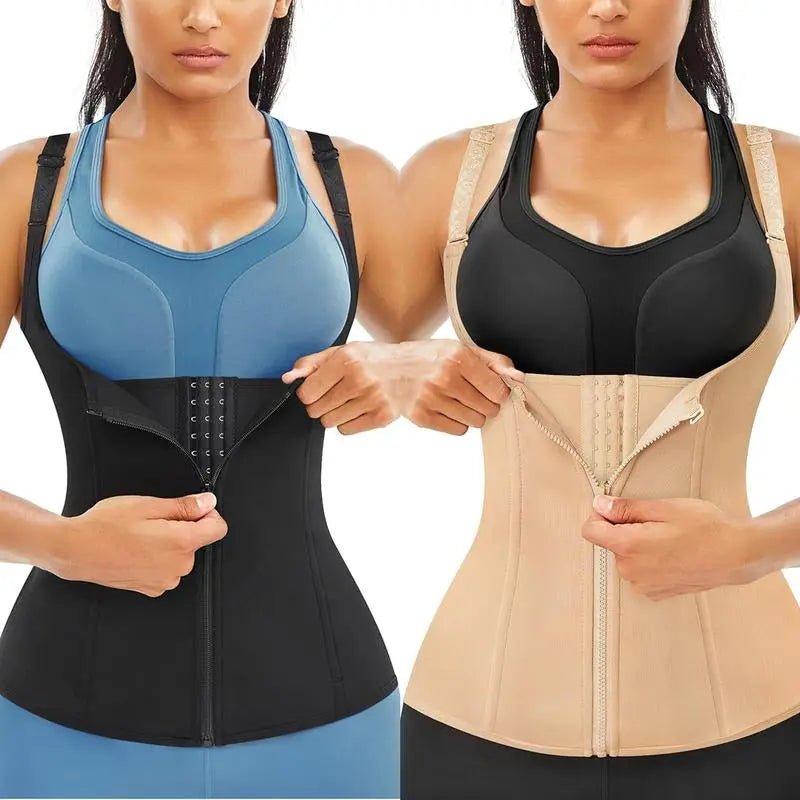 Women Corset Vest Waist Trainer Cincher Trimmer Sports Girdle with SteColour:Black/Nude
Size:S/M/L/XL/2XL
Farbic:Polyester90%;Spandex10%
Zipper / Hook &amp; Eye closure;
Suitable for Casual, Sports,Yoga,Running,Gym,Exercise
Hand wash rNovaCartNovacartWomen Corset Vest