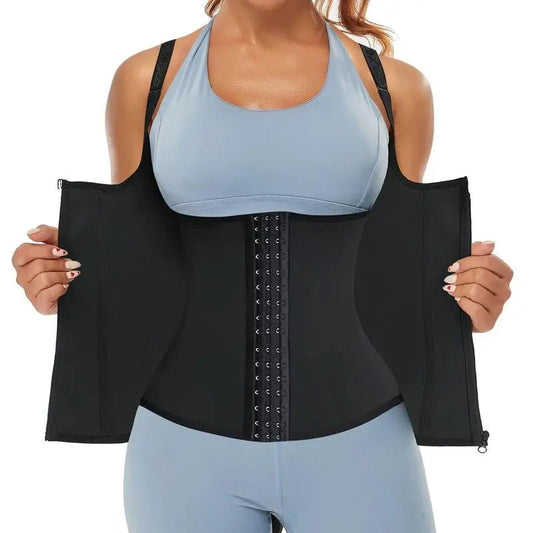Women Corset Vest Waist Trainer Cincher Trimmer Sports Girdle with SteColour:Black/Nude
Size:S/M/L/XL/2XL
Farbic:Polyester90%;Spandex10%
Zipper / Hook &amp; Eye closure;
Suitable for Casual, Sports,Yoga,Running,Gym,Exercise
Hand wash rNovaCartNovacartWomen Corset Vest