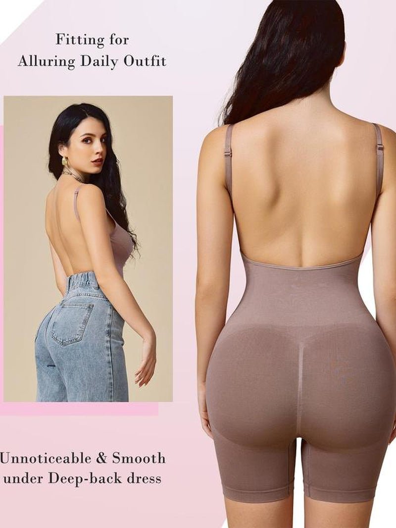 Women'S Backless Fajas Cami Shapewear Romper, Adjustable Strap Tummy Control Shapewear Bodysuit, Summer Shapewear Clothing, Highwaist Girdle - Novacart