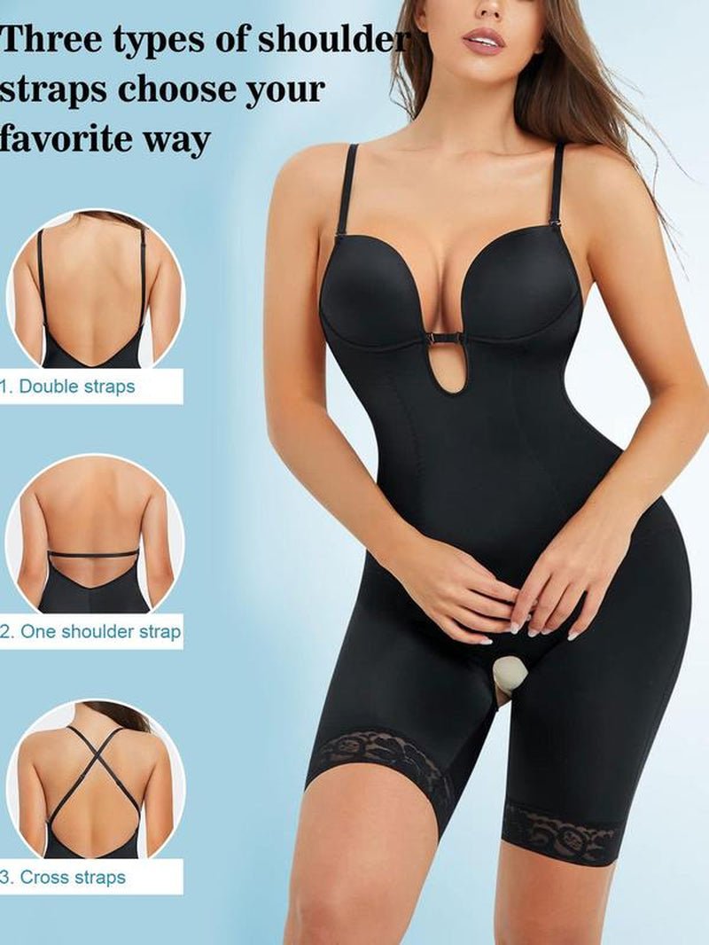 Women'S Contrast Lace Cut Out Shapewear Bodysuit, Adjustable Strap Criss Cross Cami Shapewear, Fajas Colombianas for Women, Shapewear Bodysuit, Tummy Control Shapewear, Shapewear Tummy Control, Waist Trainer Shaper - Novacart