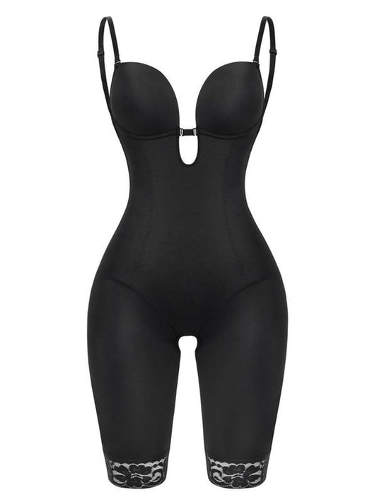 Women'S Contrast Lace Cut Out Shapewear Bodysuit, Adjustable Strap Criss Cross Cami Shapewear, Fajas Colombianas for Women, Shapewear Bodysuit, Tummy Control Shapewear, Shapewear Tummy Control, Waist Trainer Shaper - Novacart