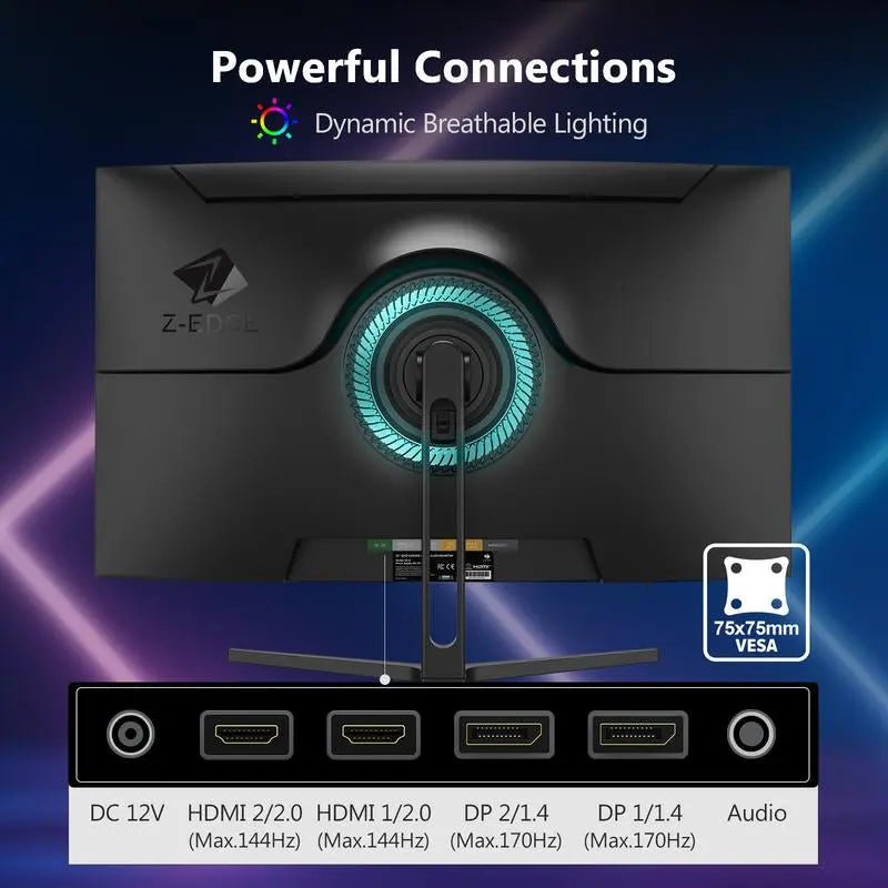 Z-EDGE 32 Inch QHD 170Hz Curved Gaming Monitor, 16:9 2K 2560X1440, 1MsExperience the ultimate in gaming and movie viewing with the Z-EDGE 32-inch QHD 170Hz Curved Gaming Monitor. This 2K 2560x1440 monitor delivers a stunning display wiNovaCartNovacartZ-EDGE 32 Inch QHD