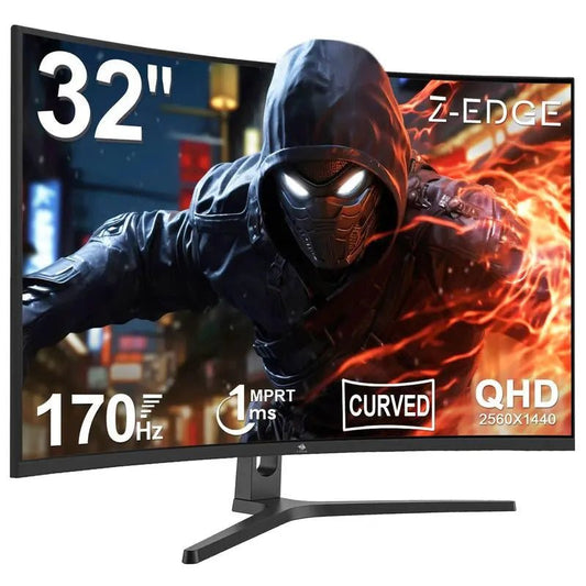 Z-EDGE 32 Inch QHD 170Hz Curved Gaming Monitor, 16:9 2K 2560X1440, 1MsExperience the ultimate in gaming and movie viewing with the Z-EDGE 32-inch QHD 170Hz Curved Gaming Monitor. This 2K 2560x1440 monitor delivers a stunning display wiNovaCartNovacartZ-EDGE 32 Inch QHD