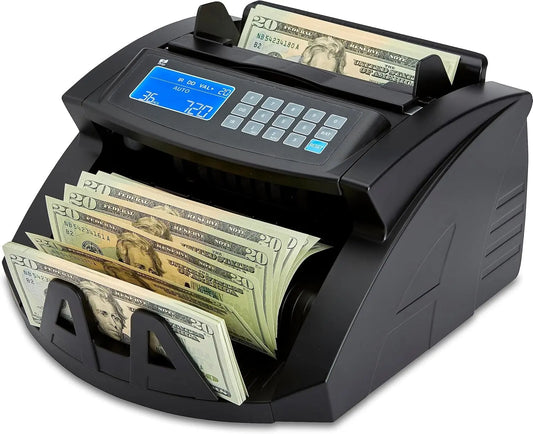 Zzap Bill Value Counter - Money Cash Currency Machine (NC20)Just launched, 2025 Model / Counts the total VALUE &amp; quantity for SINGLE denomination (sorted) bills
Batch counting function (1-999) / Add function / Automatic oZZapNovacartZzap Bill Value Counter