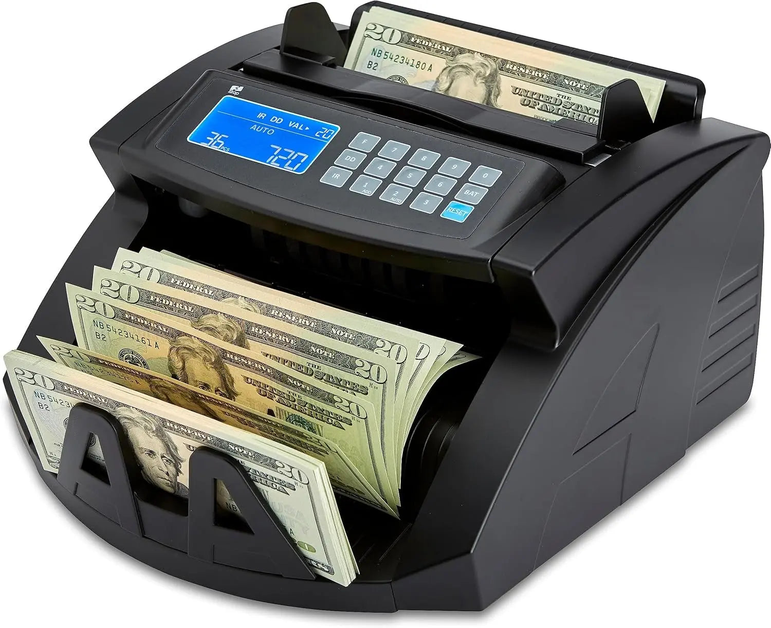 Zzap Bill Value Counter - Money Cash Currency Machine (NC20)Just launched, 2025 Model / Counts the total VALUE &amp; quantity for SINGLE denomination (sorted) bills
Batch counting function (1-999) / Add function / Automatic oZZapNovacartZzap Bill Value Counter